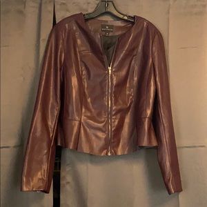 Maroon Pleather Jacket
